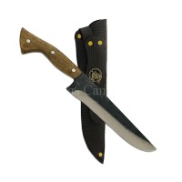 Faca Picanheira Full Tang Personalizada Logo Marca Vazado Aço Inox 3mm Cabo Madeira